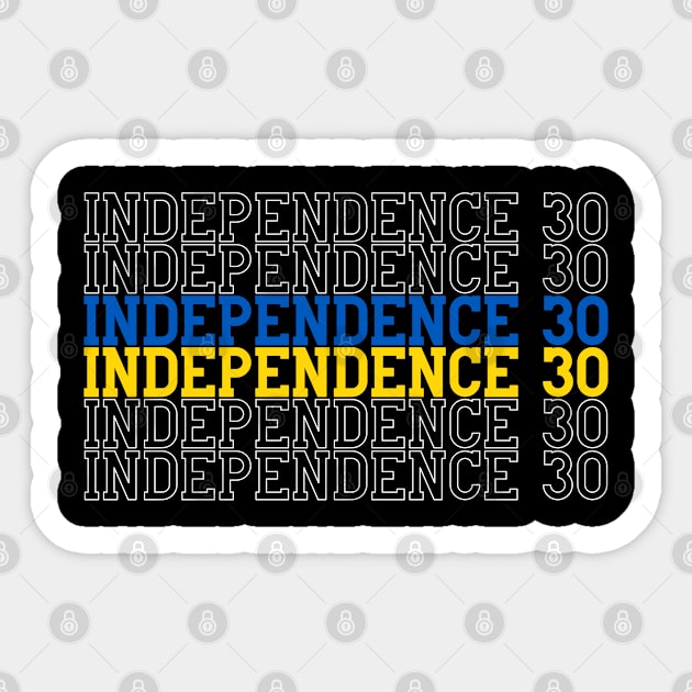 independence 30 Sticker by Myartstor 